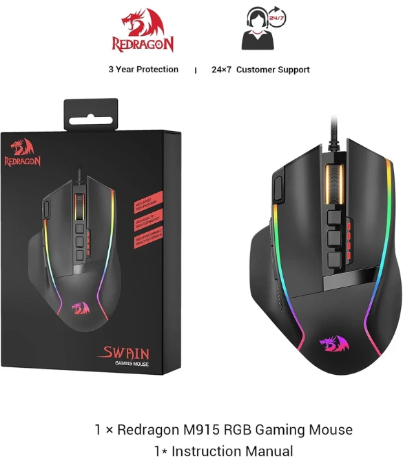 Redragon M915 Gaming Mouse, Wired Gaming Mouse
