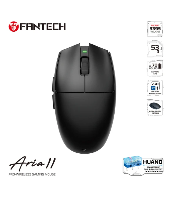 FANTECH ARIA XD7V2 Wireless Gaming Mouse, BLACK