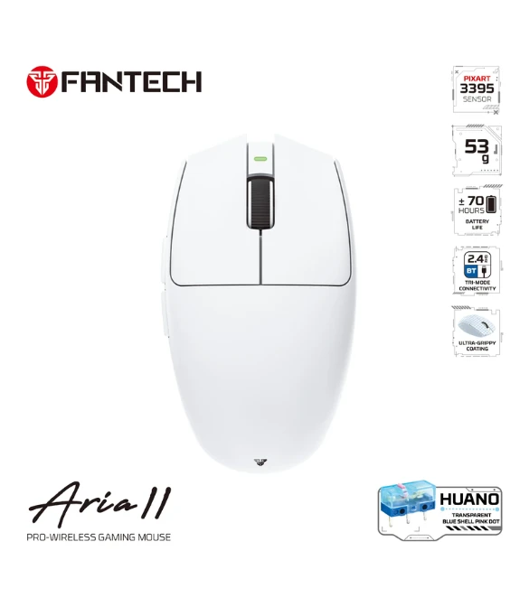 FANTECH ARIA XD7V2 Wireless Gaming Mouse, white