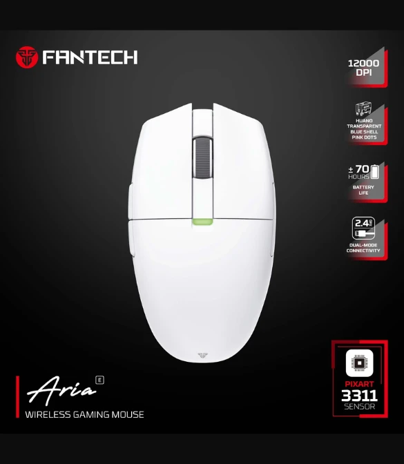 FANTECH ARIA XD7E WIRELESS GAMING MOUSE - White