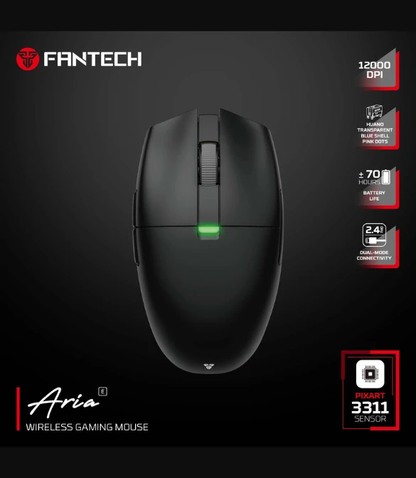 FANTECH ARIA XD7E WIRELESS GAMING MOUSE - BLACK