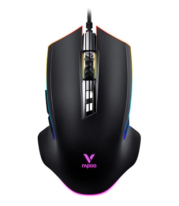 RAPOO V20 PRO 8000DPI RGB Optical Wired Gaming Mouse - Black