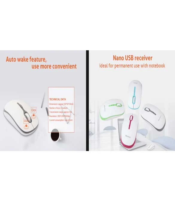 MeeTion MT-R547 2.4G USB Wireless Optical Mouse -Black