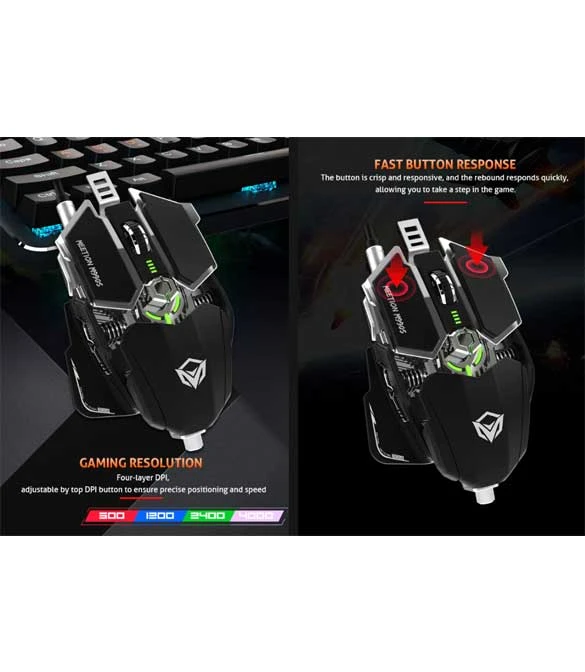 MeeTion MT-M990S RGB Programmable Gaming Mouse -White
