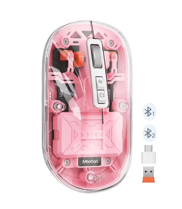 Meetion Pink BTM005 Dual Mode 2.4G Bluetooth & Wireless Mouse
