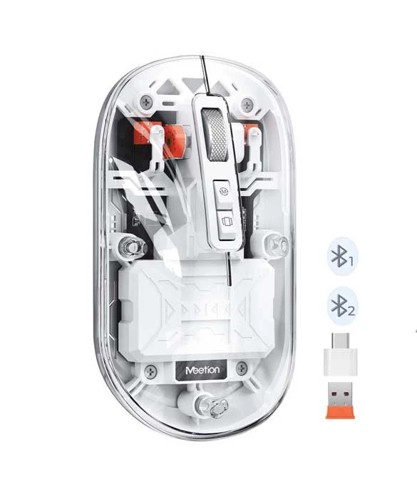 Meetion White BTM005 Dual Mode 2.4G Bluetooth & Wireless Mouse