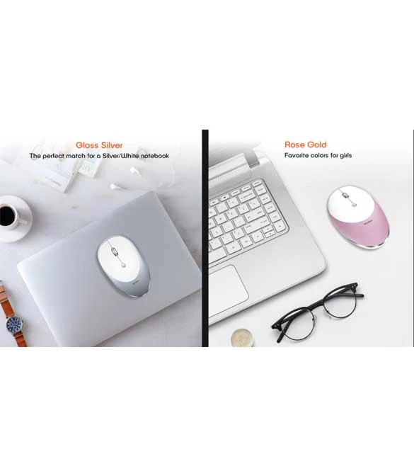 MeeTion MT-R600 2.4g Slim Rechargeable Silent Wireless Mouse -Silver