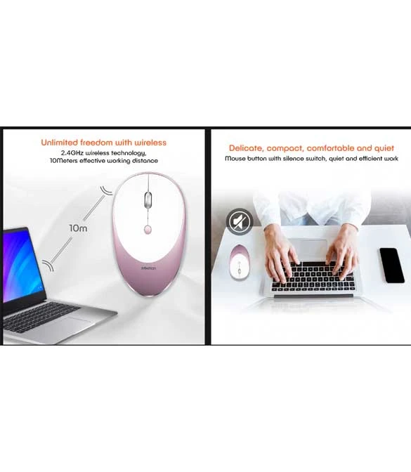 MeeTion MT-R600 2.4g Slim Rechargeable Silent Wireless Mouse -Silver