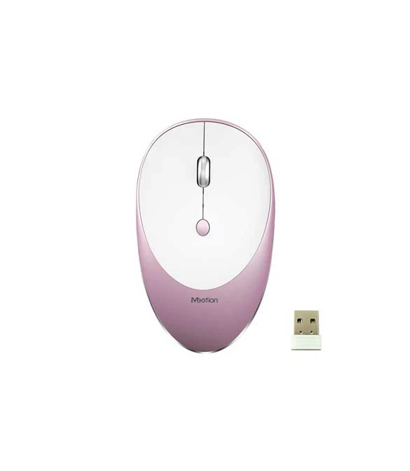 MeeTion MT-R600 2.4g Slim Rechargeable Silent Wireless Mouse -Rose Gold