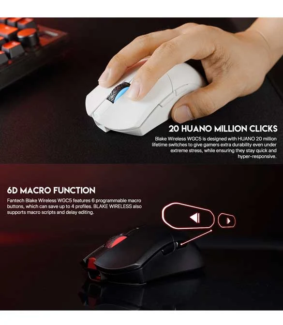 BLAKE WIRELESS WGC5 GAMING MOUSE - WHITE