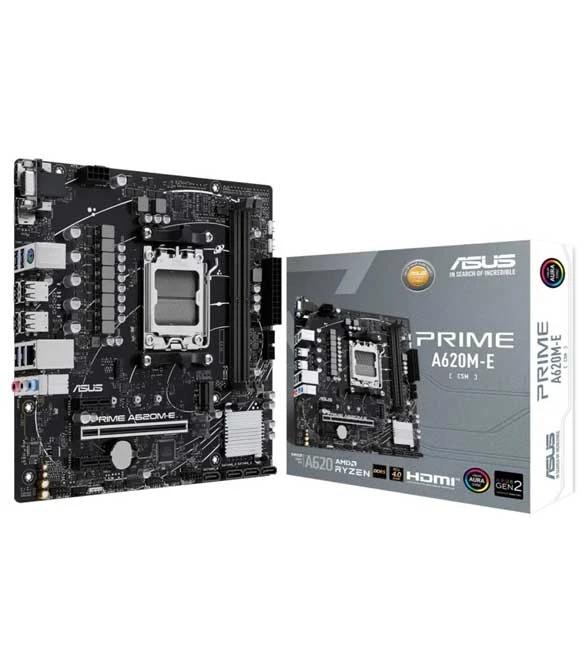 ASUS PRIME A620M-E DDR5 AMD AM5 RYZEN 7000 PCIE 4.0 M.2 SLOTS 1GB LAN