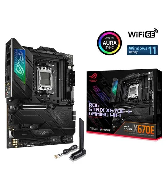 ASUS ROG STRIX X670E-F GAMING WIFI 6E DDR5 AM5 RYZEN 7000 PCIE 5.0 4X M.2 SLOTS W/ HEATSINKS AI COOLING II