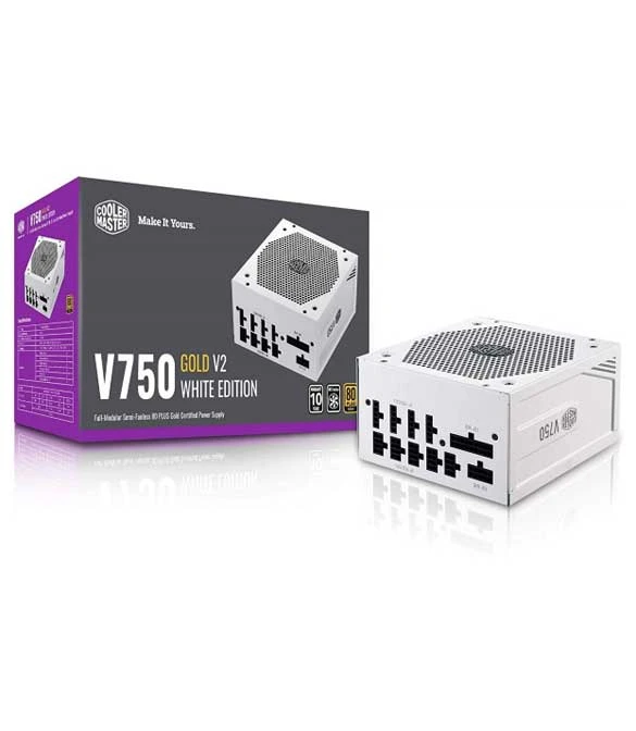 Cooler Master V750 Gold V2 Full Modular Power Supply, 750W, 80+ Gold White Edition