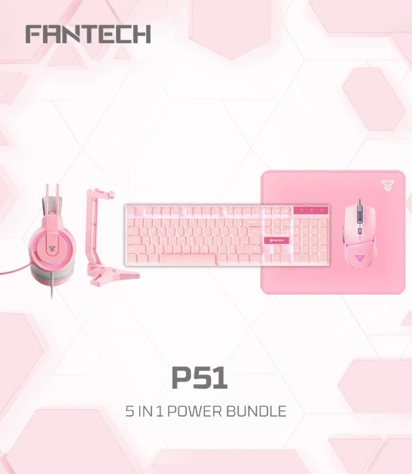 Fantech P51 All In One PC Gaming Set - Pink
