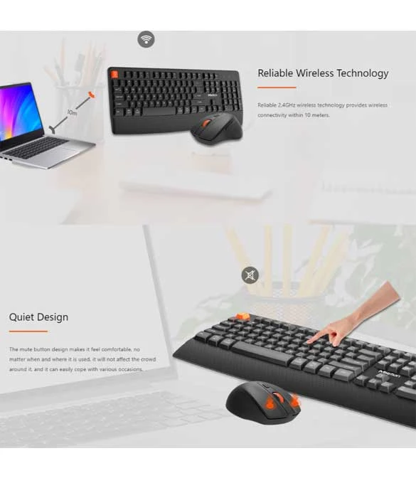 Meetion C4130 Wireless Ergonomic Keyboard & Mouse Combo
