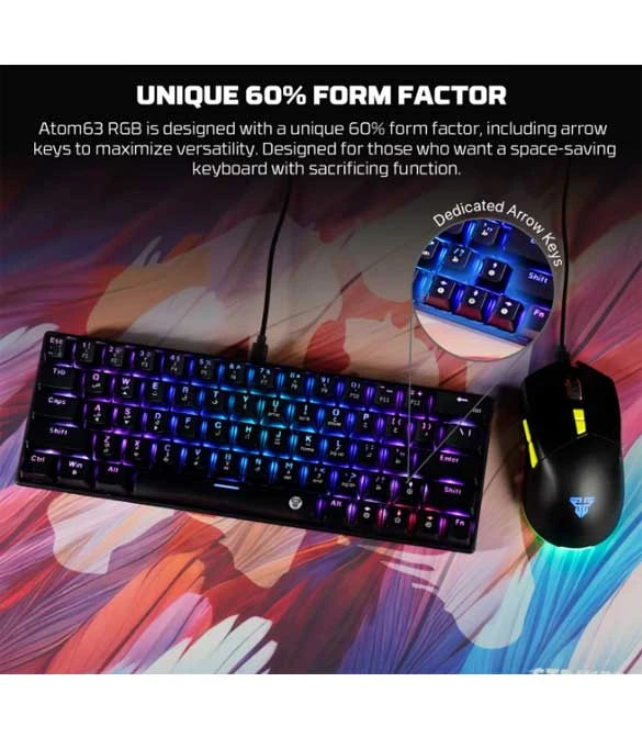 Fantech White Atom63 MK859c Mechanical Gaming Keyboard & Mouse Arabic/English