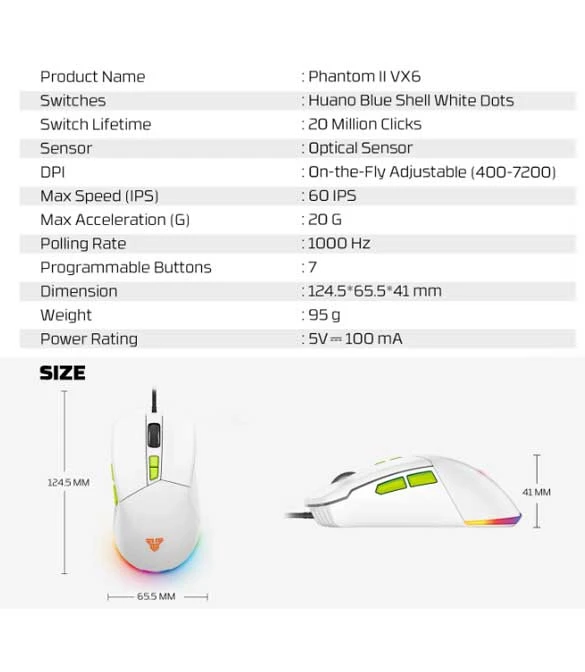 Fantech White Atom63 MK859c Mechanical Gaming Keyboard & Mouse Arabic/English