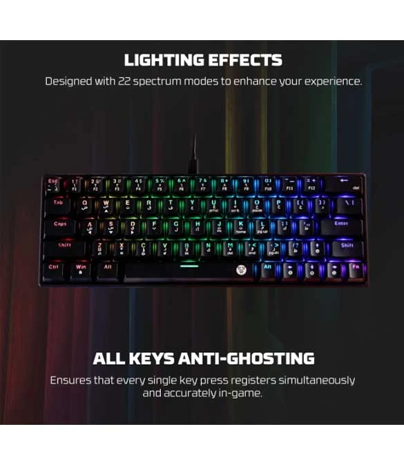 Fantech Black Atom63 MK859c Mechanical Gaming Keyboard & Mouse Arabic/English