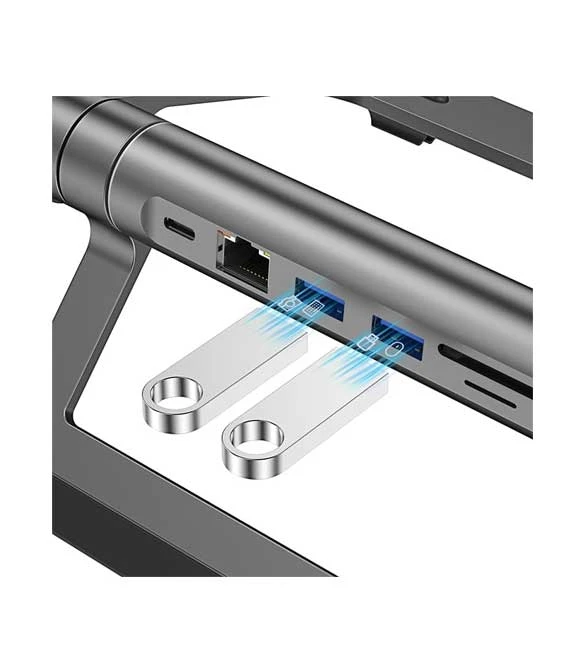 WIWU A821CH Laptop Stand with 8-In-1 USB-C Docking Station