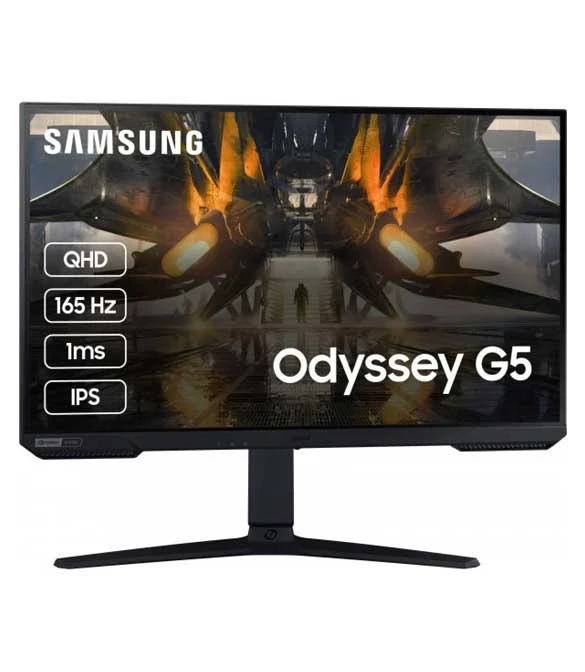 SAMSUNG ODYSSEY (G50A) 27" FLAT MONITOR IPS 2K 165HZ 1MS HDR10, 99% SRGB, 10BIT, G-SYNC COMPATIBLE ERGONOMIC STAND