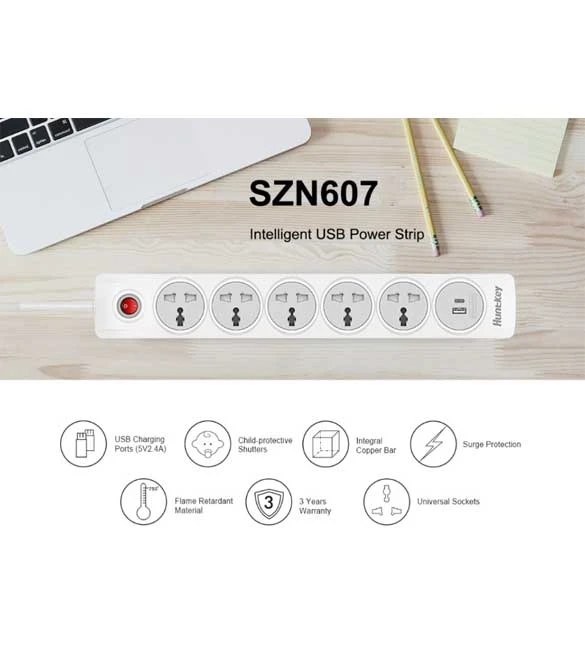 Huntkey SZN607 Power Strips, Universal Standard