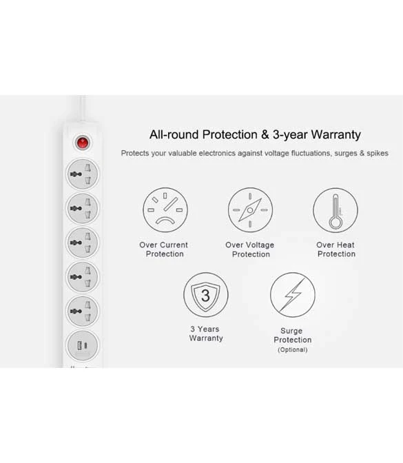 Huntkey SZN607 Power Strips, Universal Standard