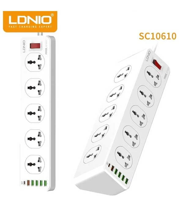 LDNIO SC10610 2500W 10 SOCKETS with 5 USB Ports