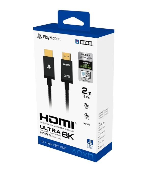 2M HORI Ultra High Speed HDMI Cable for PlayStation 5 - Officially Licensed by Sony