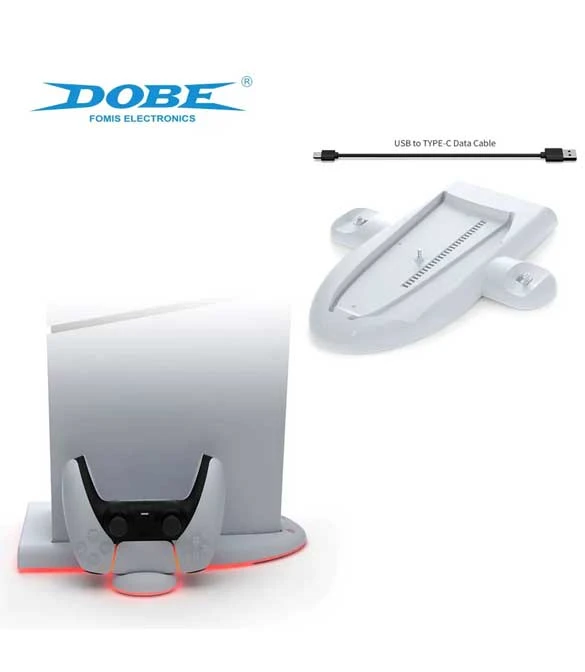 DOBE TP5-3528 Cooling Charging Dock Station With RGB Color Atmosphere Light Circle for PS5 Slim Console