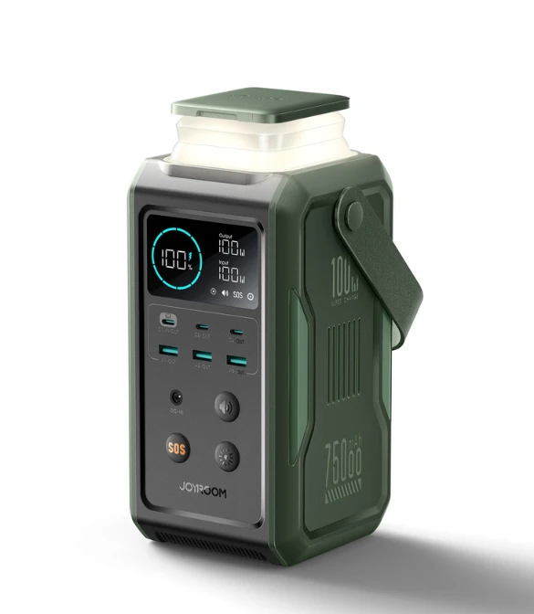 JR-PBF10 100W Super Large Capacity Power Bank With Retractable Light 75000mAh-Olive Green