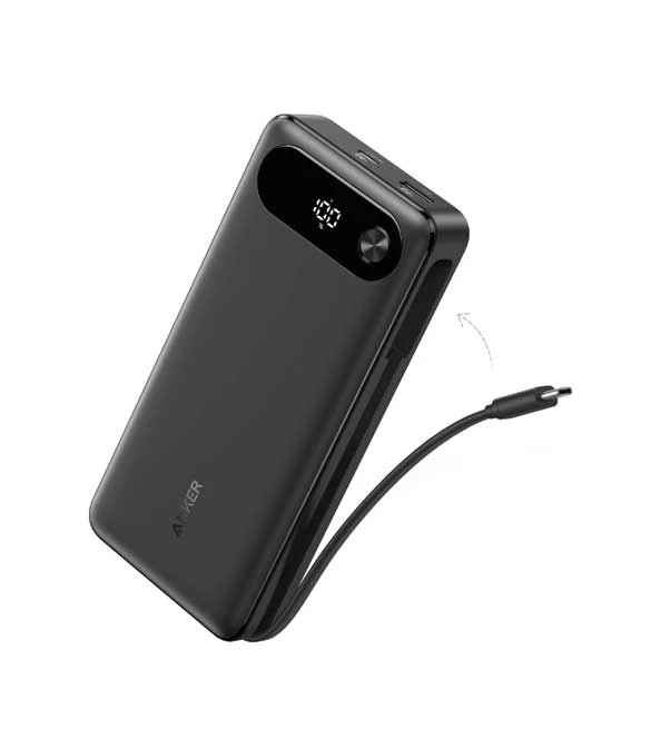 Anker Power Bank (20K-87W ) Built-In USB-C Cable A1383H11 - Black