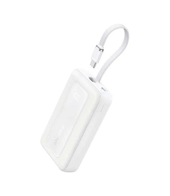 Anker Power Bank (20K, 30W, Built-In USB-C  Cable) A1689H21 - Zolo White