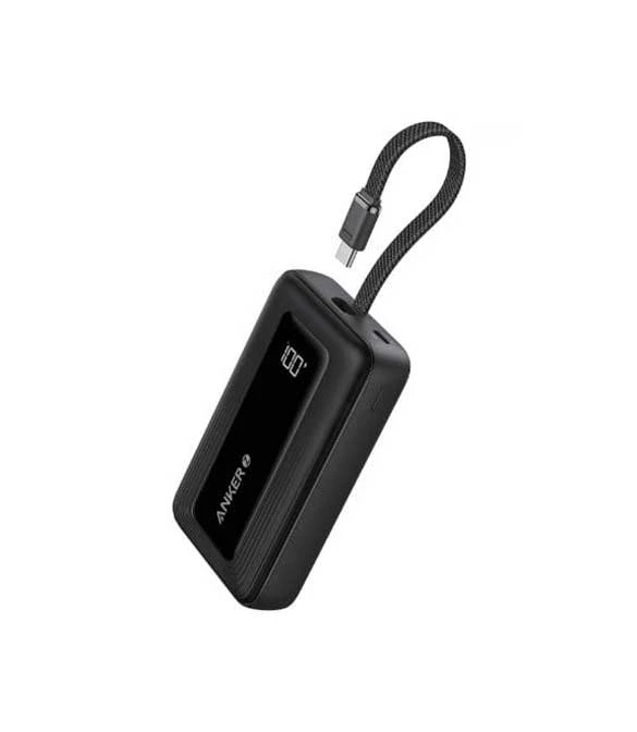 Anker Power Bank (20K, 30W, Built-In USB-C  Cable) A1689H11 - Zolo Black