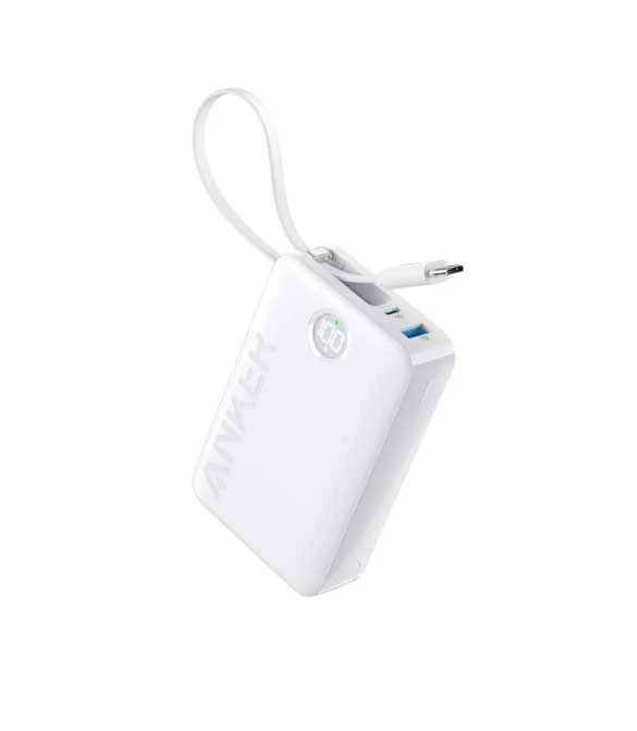 Anker Power Bank (20,000mAh, 22.5W, Built-In USB-C Cable) A1647H21 - White
