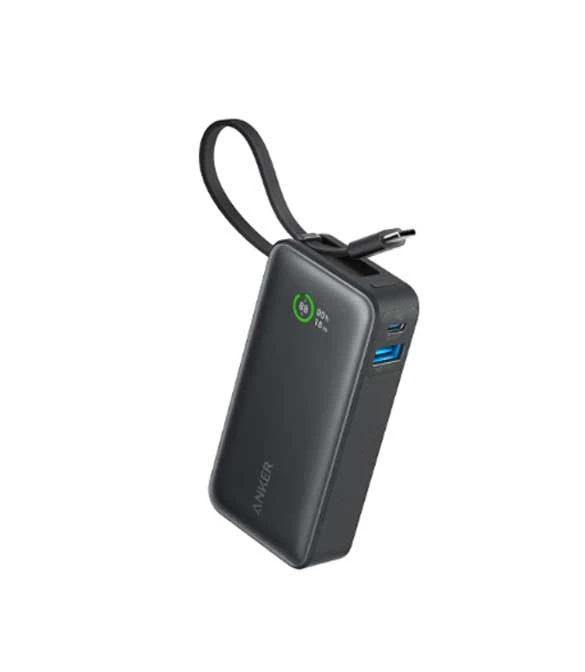Anker Nano Power Bank (10K- 30W ) Built-In USB-C Cable A1259H11 - Black