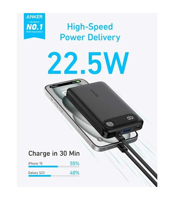 Anker Power Bank (10K-22.5W) A1257H11 - Black
