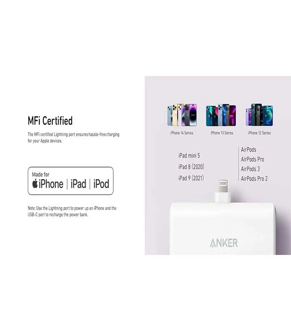 ANKER Portable Charger With Built-in Lightning Connector 5,000mAh