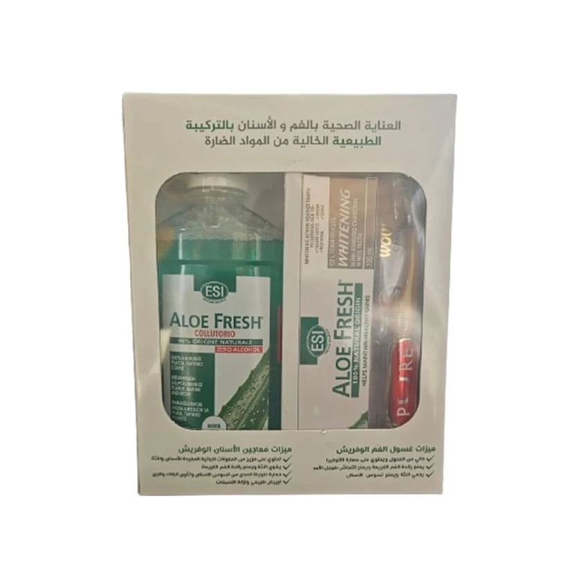 Aloe Fesh Kit Mouth Wash 400ml and Toothpaste and Free toothbrush