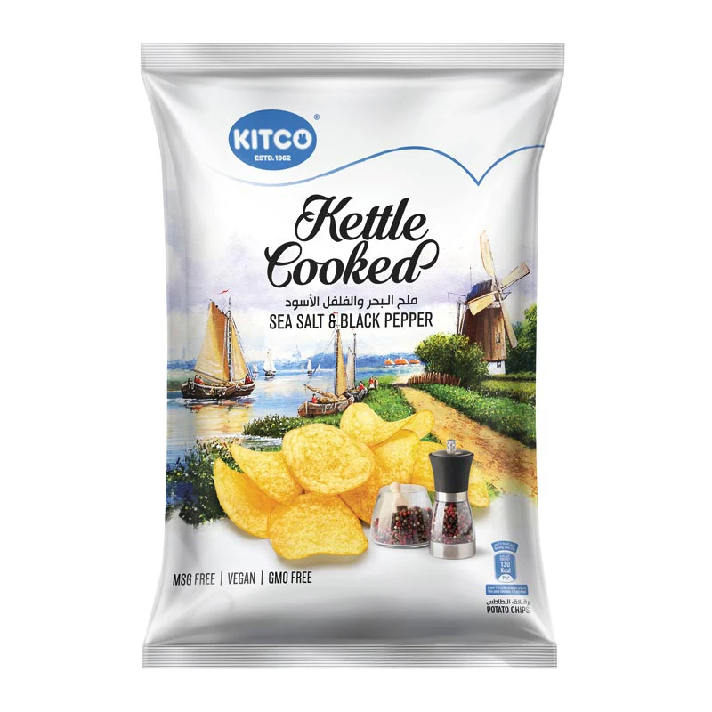 Kitco Kettle Cooked Potato Chips, Sea Salt & Black Pepper, 40g