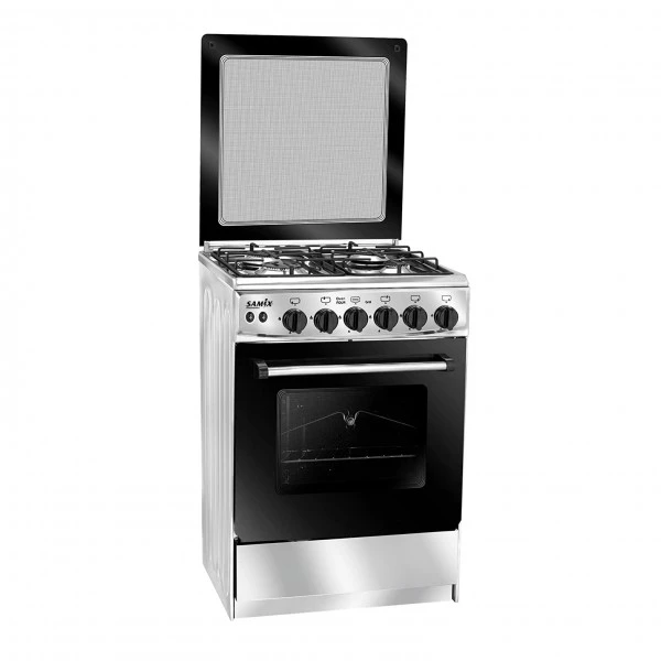 فرن غاز سامكس 4 عيون 60 سم ستيل C6060SS-AC-491-S