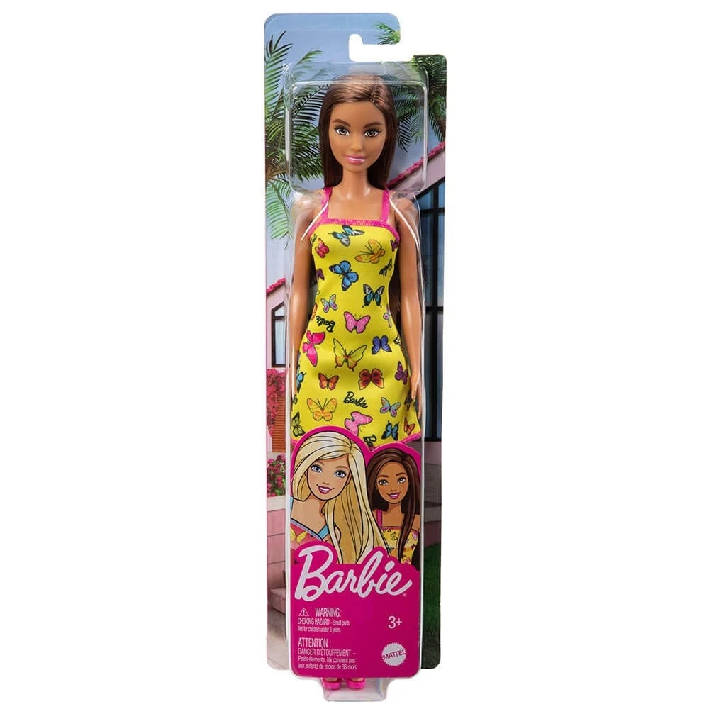 Barbie Doll In Yellow Butterfly Dress