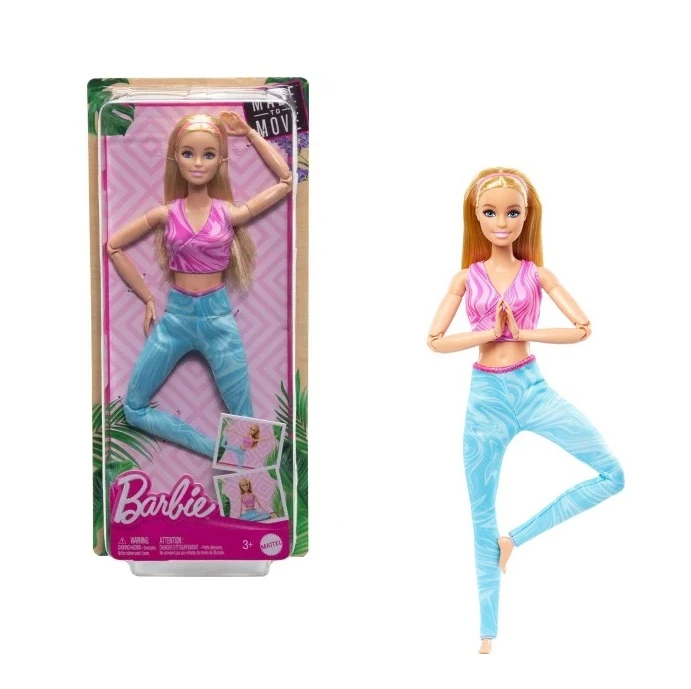 Barbie Made To Move Blonde Fashion Doll Wearing Removable Sports Top & Pants