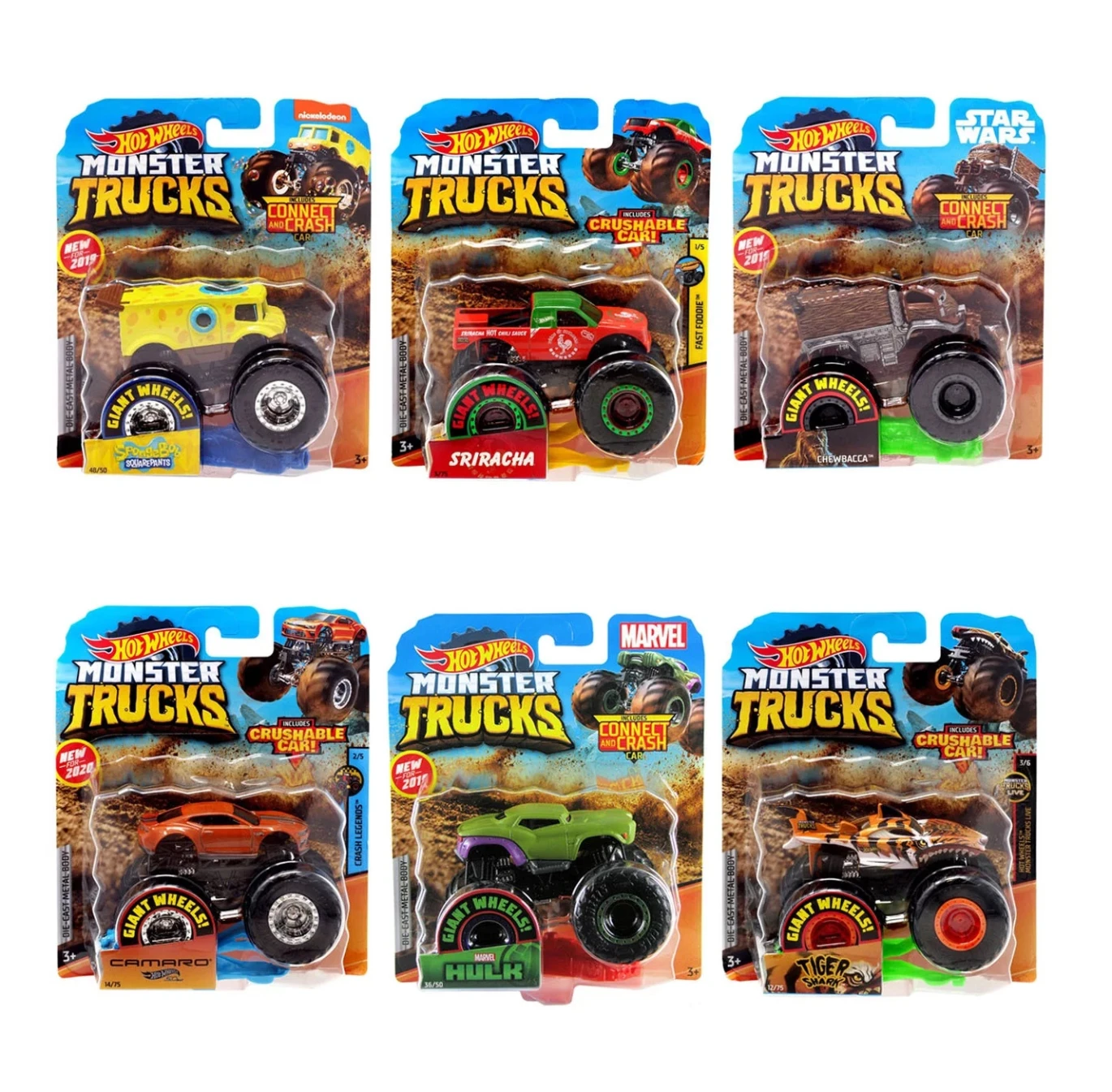 Hot Wheels Monster Trucks 1:64 Vehicle Assortment