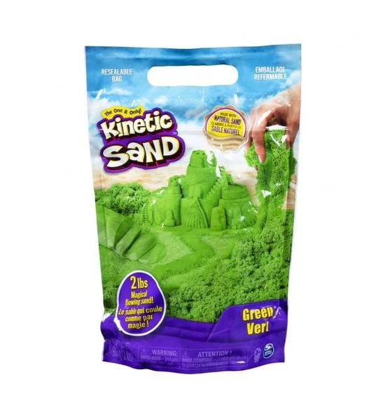 Kinetic Sand The Original Moldable Sensory Play Sand, Green, 2 Pounds