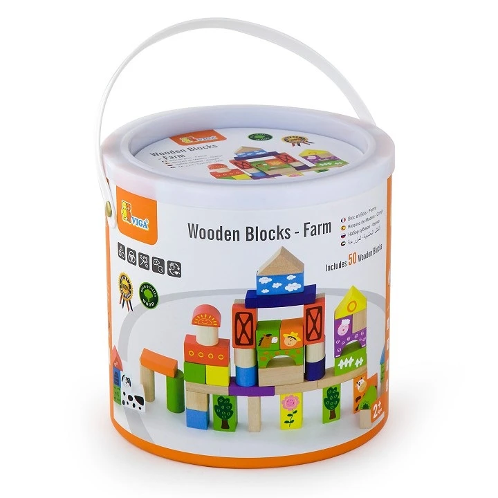 Wooden Blocks - 50pcs Farm