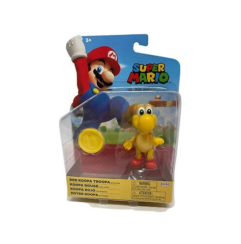 World Of Nintendo 4" Figures - Red Koopa Troopa With Coin Red