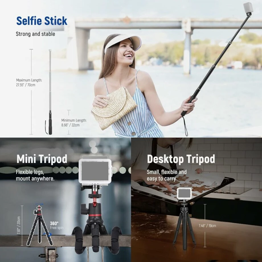 Neewer Pro 61 في 1 مجموعة ملحقات لكاميرات GoPro وDJI وInsta360