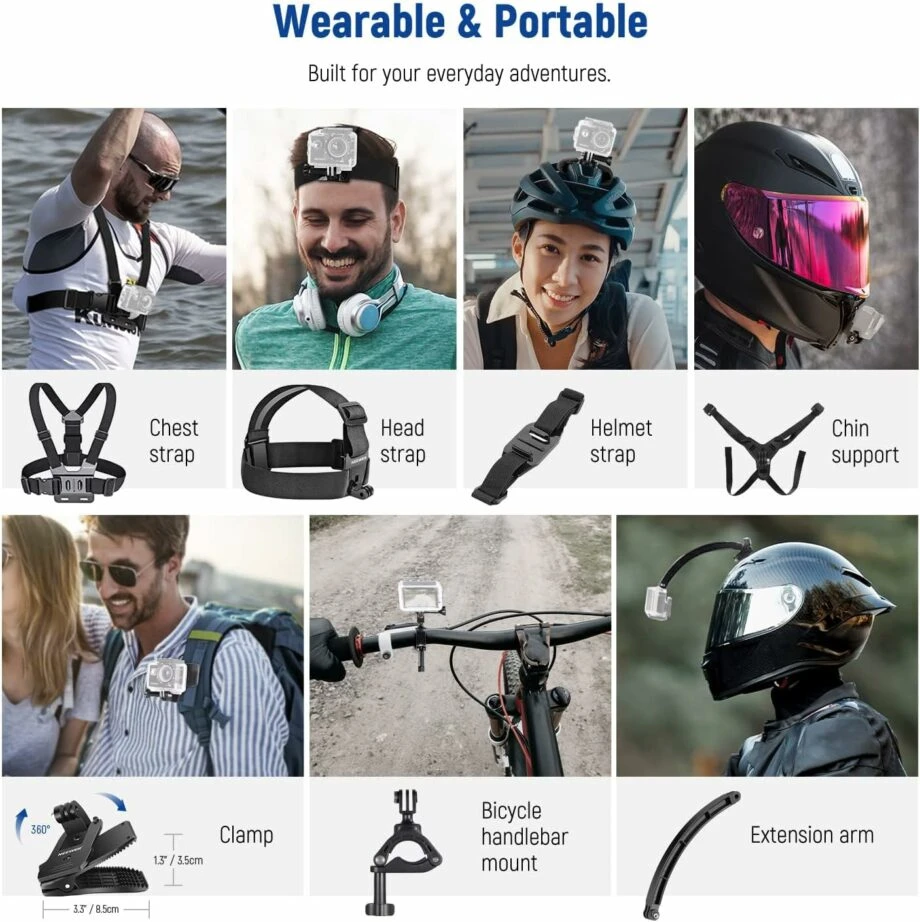 Neewer Pro 61 في 1 مجموعة ملحقات لكاميرات GoPro وDJI وInsta360