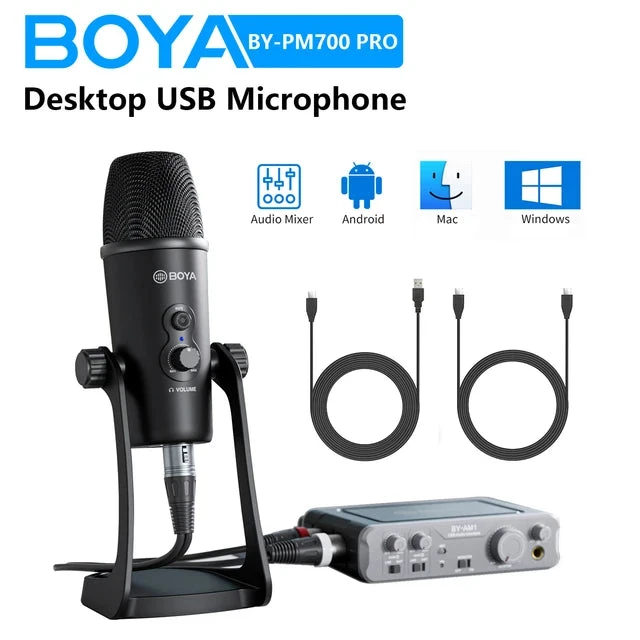 ميكروفون مكثف USB من BOYA - أسود