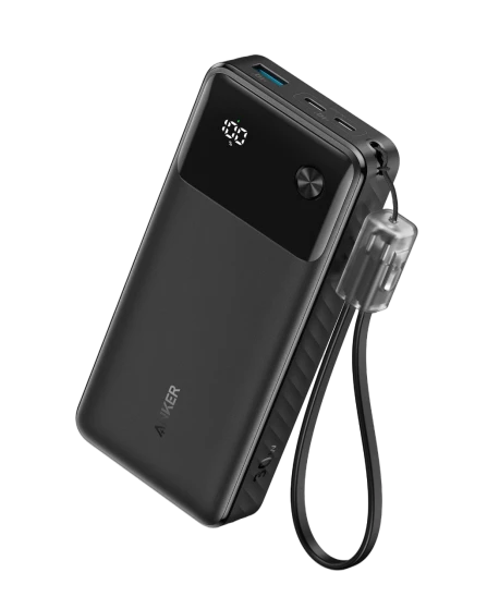 Anker Powercore 20000mAh 30W Power Bank with USB C Cable - Black & White